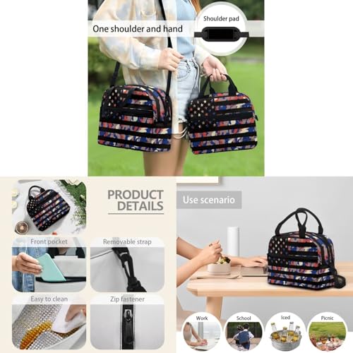 Camo American Flag Backpack for Kids Boys Backpack with Lunch Box Water Bottle Pouch and Zippered Pencil Case 4Pcs Set 15" Bookbag with Front Pocket Lightweight School Bag for Kindergarten Boy3