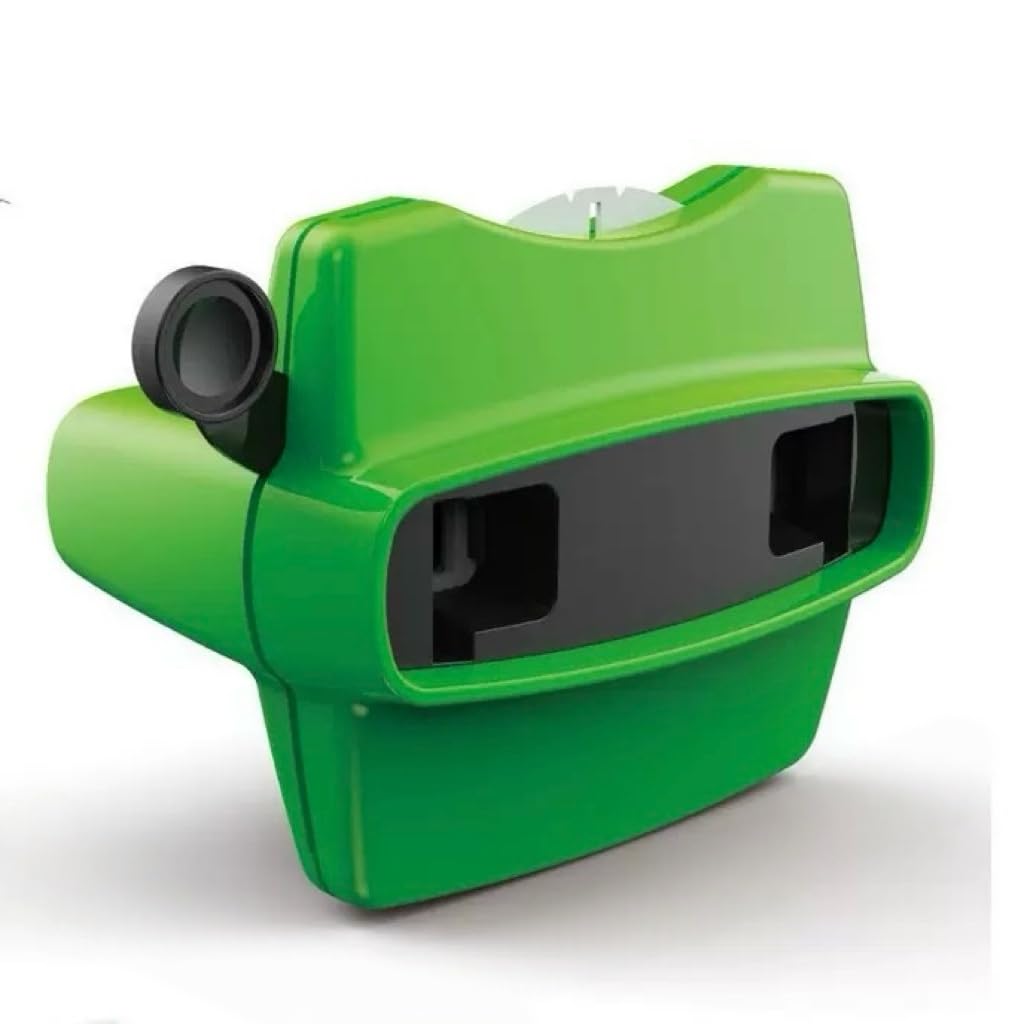 Pup Go 3D Viewer for Kids Ages 3+, 4 Reels - Dinosaur, Animal, Ocean & Space, 28 HD Images, Retro Classic Slide Viewer, STEM Educational Learning Toy (Green)