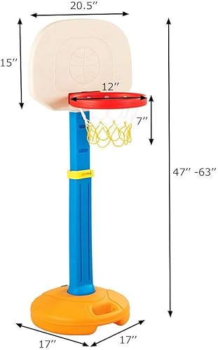 Miniatura 7 de HONEY JOY Kids Basketball Hoop, Outdoor Indoor Mini Basketball Goal Toy Stand, Adjustable Height, Play Game Preschool Birthday Gift, Toddler