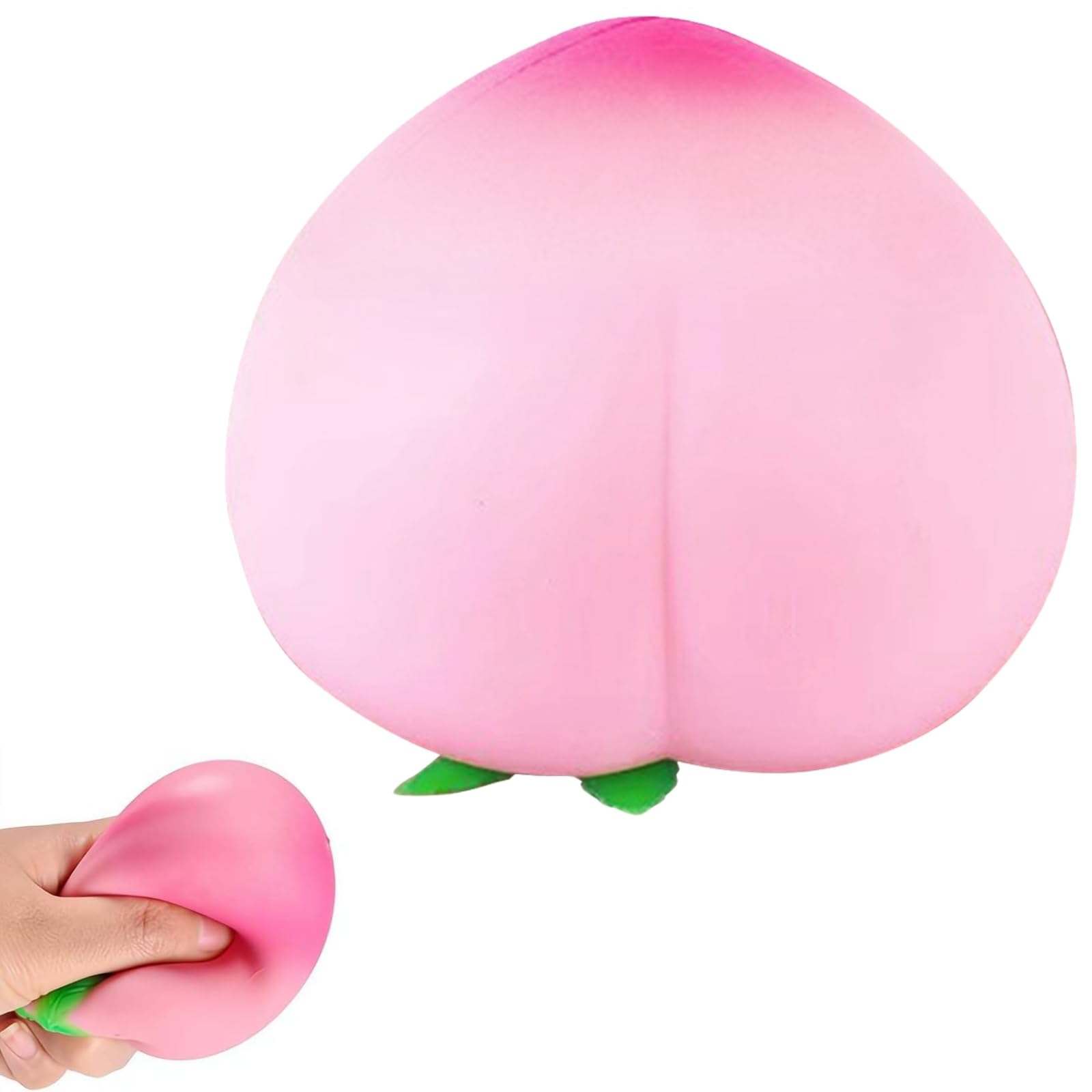 Giant Peach Squishy, 16cm Jumbo Big Fruit Peach Stress Ball, Soft Sensory Fidget Stress Balls Toys for Adults Stress Relief, Ideal for ADHD, Autism, Office Desk, Classroom & Party Favors (B-7cm)