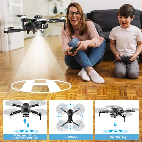 Hytobp S165 Max Drone Con Telecamera 1080P, Quadricottero Pieghevole Per Principianti E Adulti, Trasmissione 5G, Regolazione Motorizzata 90°, Meno Di 249G(Nero) - 5