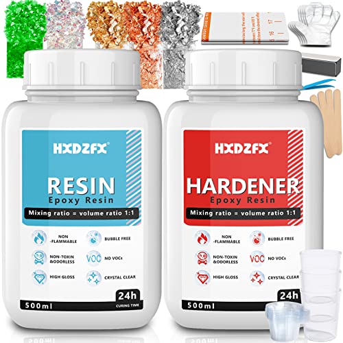 Epoxy Resin Clear Crystal Coating Kit 1000ml/1160g...