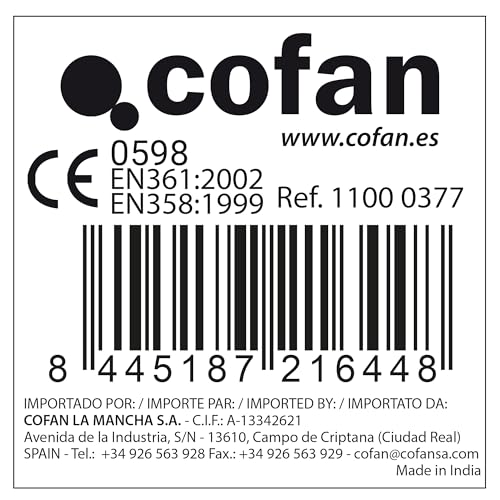 Arnés anticaídas Cofan contra caídas verticales con cinturón de sujeción estable 6
