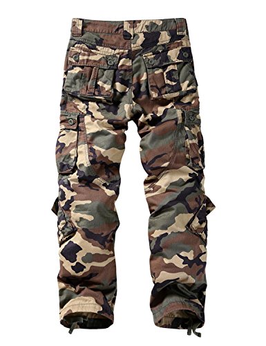 Image of Match Men's Wild Retro Multi-Pockets Utility Casual Cotton Cargo Trousers #3357