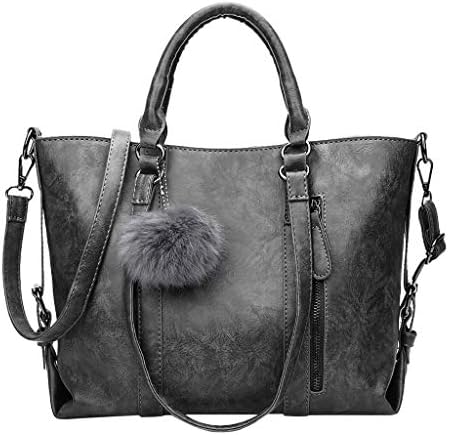 Women's Vintage Genuine Leather Tote Retro Solid Large Capacity Shoulder Bag Handbag Upgraded Version Crossbody Bags with Zipper