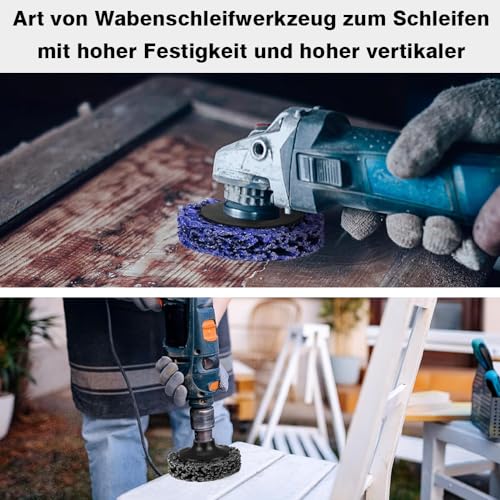 MQWDGJ Scheibe Schleifscheibe, 20 Stücke Grobreinigungsscheibe 50mm, Reinigungsscheibe Set, Bohrmaschine Schleifscheibe für Winkelschleifer, Schwarz, Blau