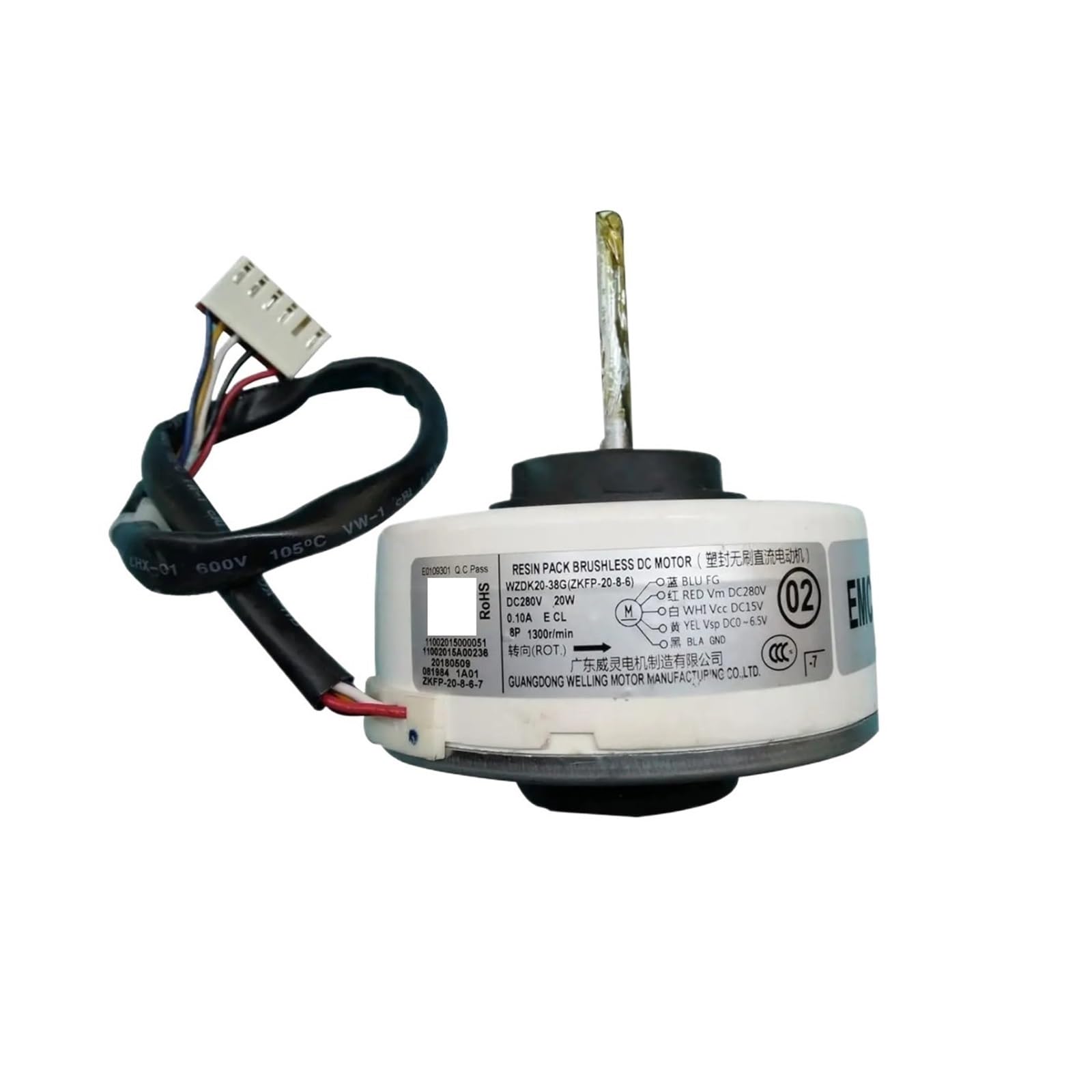 10er-Pack Klimaanlagenmotor WZDK20-38G ZKFP-20-8-6 DC Bürstenloser Lüftermotor, 20 W Inverter-Klimaanlage Bürstenloser DC-Motor