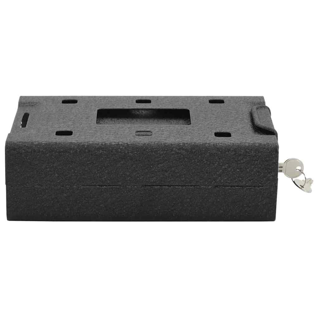 Cassaforte per auto, in acciaio, nero, 22 x 16 x 7 cm, con serratura, per oggetti di valore, contanti, gioielli in auto, chiavi, protezione antifurto