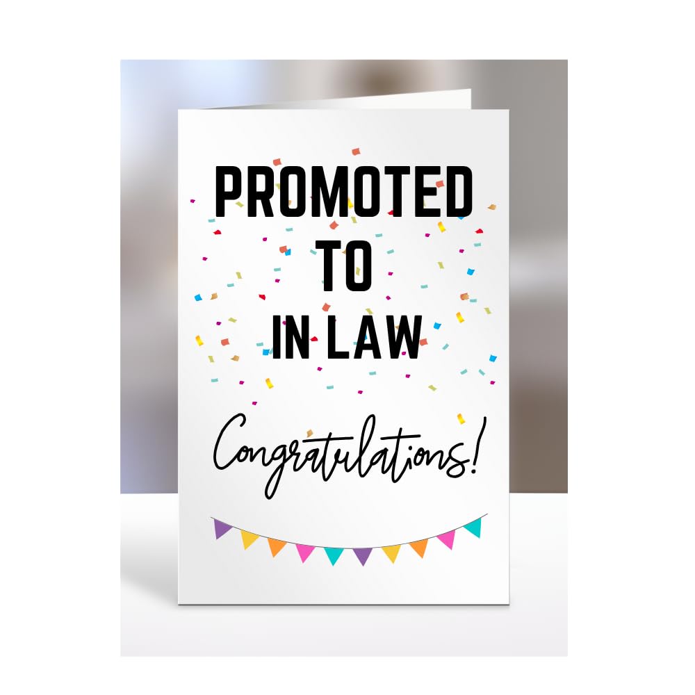 Promoted to In Law card, gifts for men, women, him, her, female, male, presents for Christmas, new, congratulations, A5-171_129