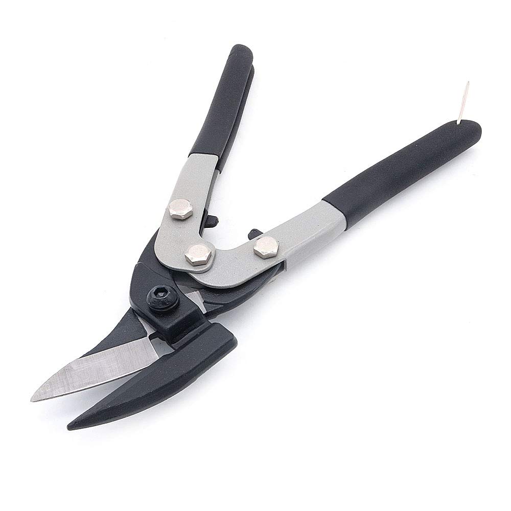 NUZAMAS Cisaille à tôle robuste - Coupe droite - Coupe-tôle d'acier fine - Coupe industrielle - 27 cm