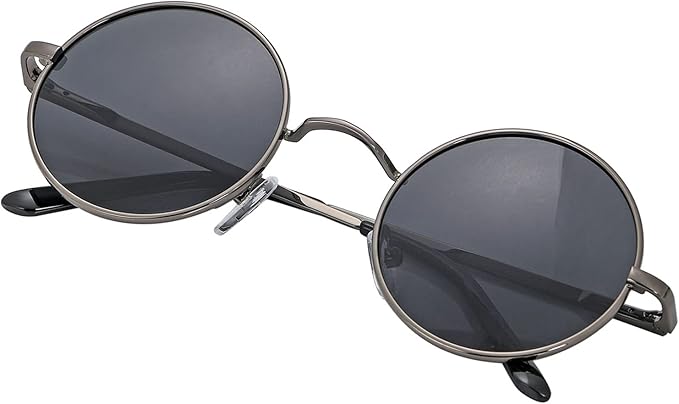Amazon サングラス メンズ ガンメタフレーム グレーレンズ サングラス 通販