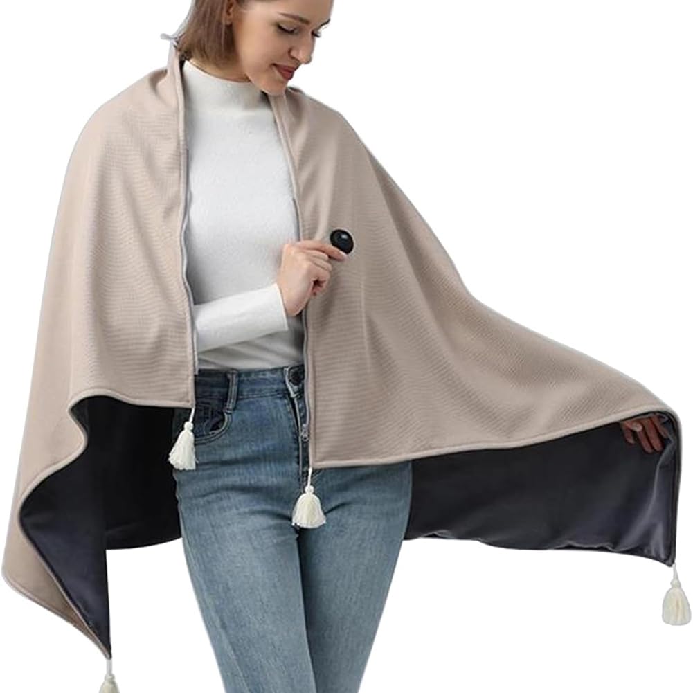 UDSKNV[KSL Heating Blanket,Wearable Heated Blanket Portable USB Rechargeable with Zipper for Camping Home