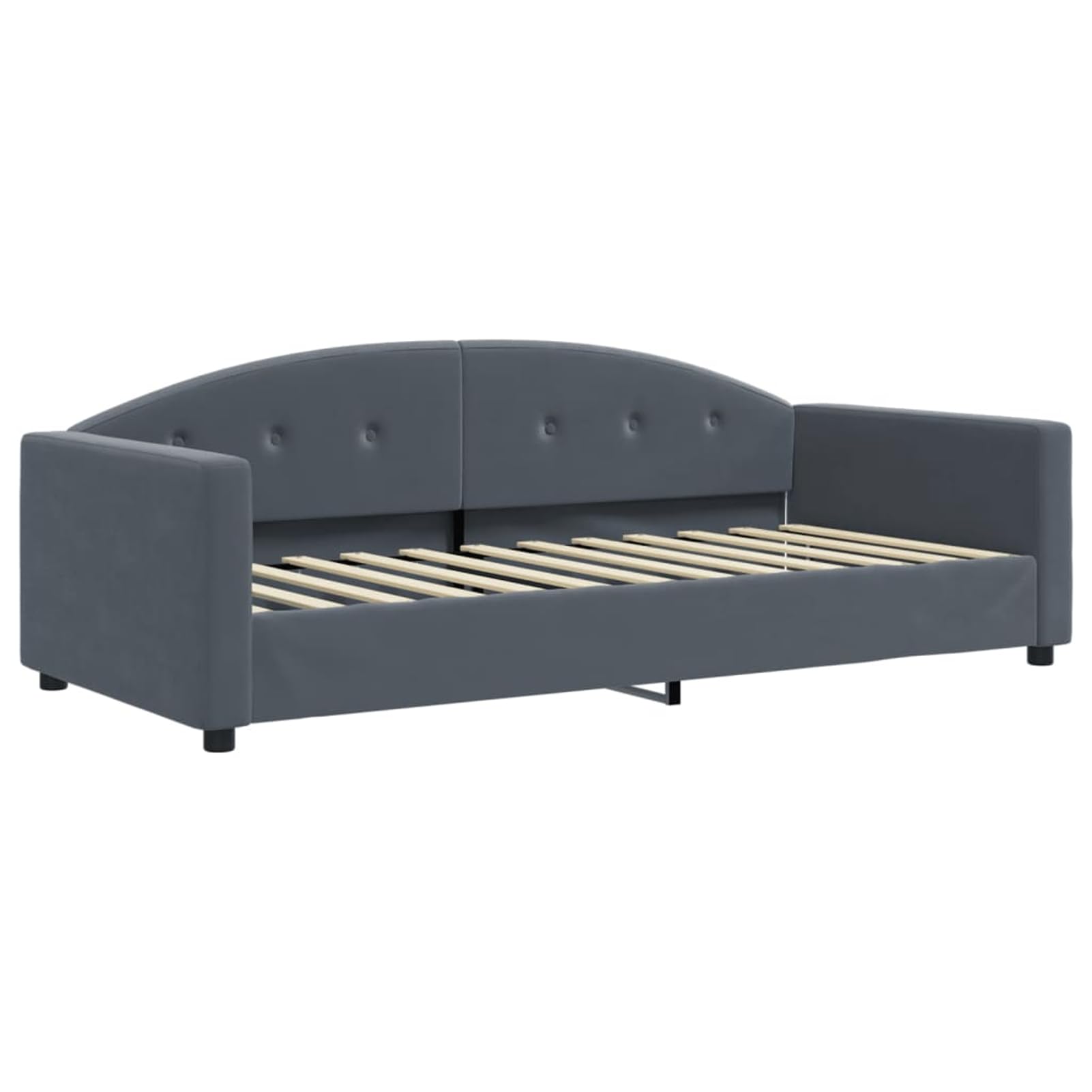 ATOMSTACK MAKER Divano letto pieghevole 2 in 1 con 2 materassi in schiuma (90 x 200 cm), divano convertibile grigio scuro in velluto, per soggiorno o camera da letto, facile da estendere e montare