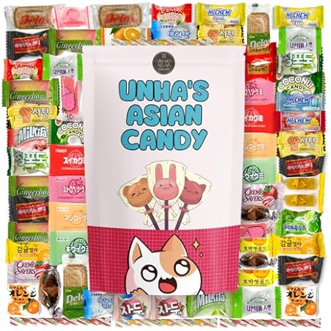 Mystery 60 Piece Asian Candy Mix - Japanese, Korean, Chinese Sweets and Dagashi - Individually Wrapped Gift Package Cover
