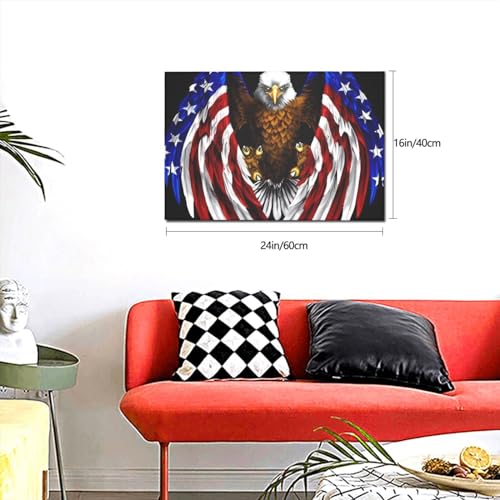 Toile drapeau des États-Unis cadre bois rigide anti-déformation - 4