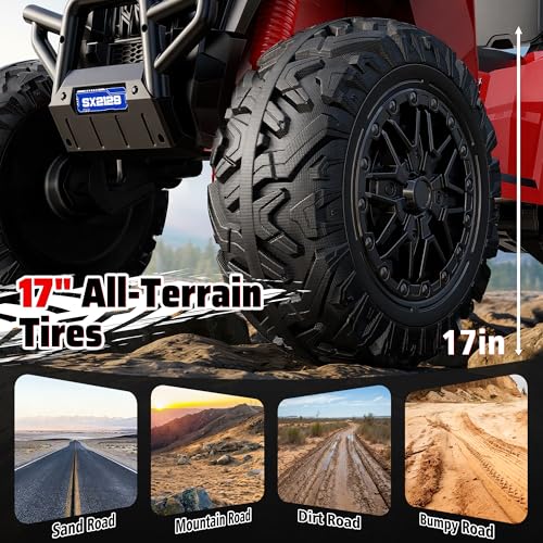 Image of ANPABO 24V XXXL Kids ATV 4 Wheeler Ages 5-14, 4WD & 800W, 200 Lbs, Red