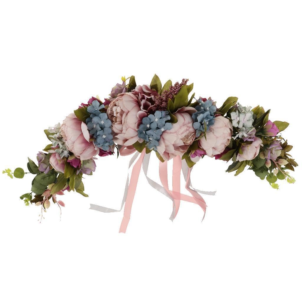 Zanthicia Lovely Flower Lintel Floriation Christmas Wreath Vivid Silk Peony Flower Home Wall Garland Elevating Holiday Spirit Home Wall Garland Wreath Christmas