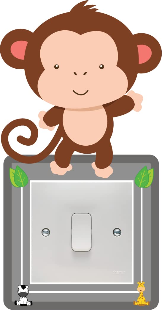 Monkey Light Switch Surround Art Vinyl Wall Stickers Children's Bedroom