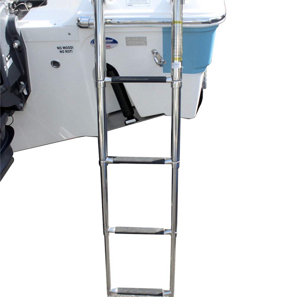 Buy Stainless Steel Telescoping 4 Step Boat Ladder, Extendable Dock Ladder 900 Pound Capacity