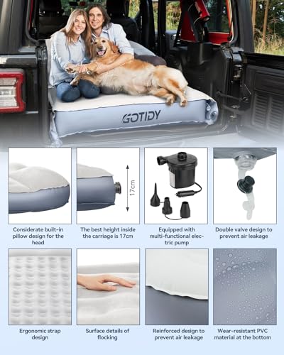 GOTIDY SUV Mattress Camping Bed, SUV Air Mattress Bed, Car Travel Inflatable Mattress Flocking Air Bed Camping Universal SUV - Camping & Home - Image 5