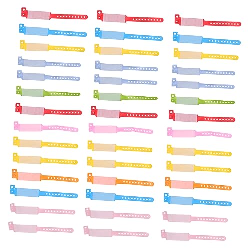 POPETPOP 100Piezas Pulsera de Identificación de PVC para Pack de Ajustables y Reutilizables para Eventos y Excursiones Escolares con Espacio para Nombre
