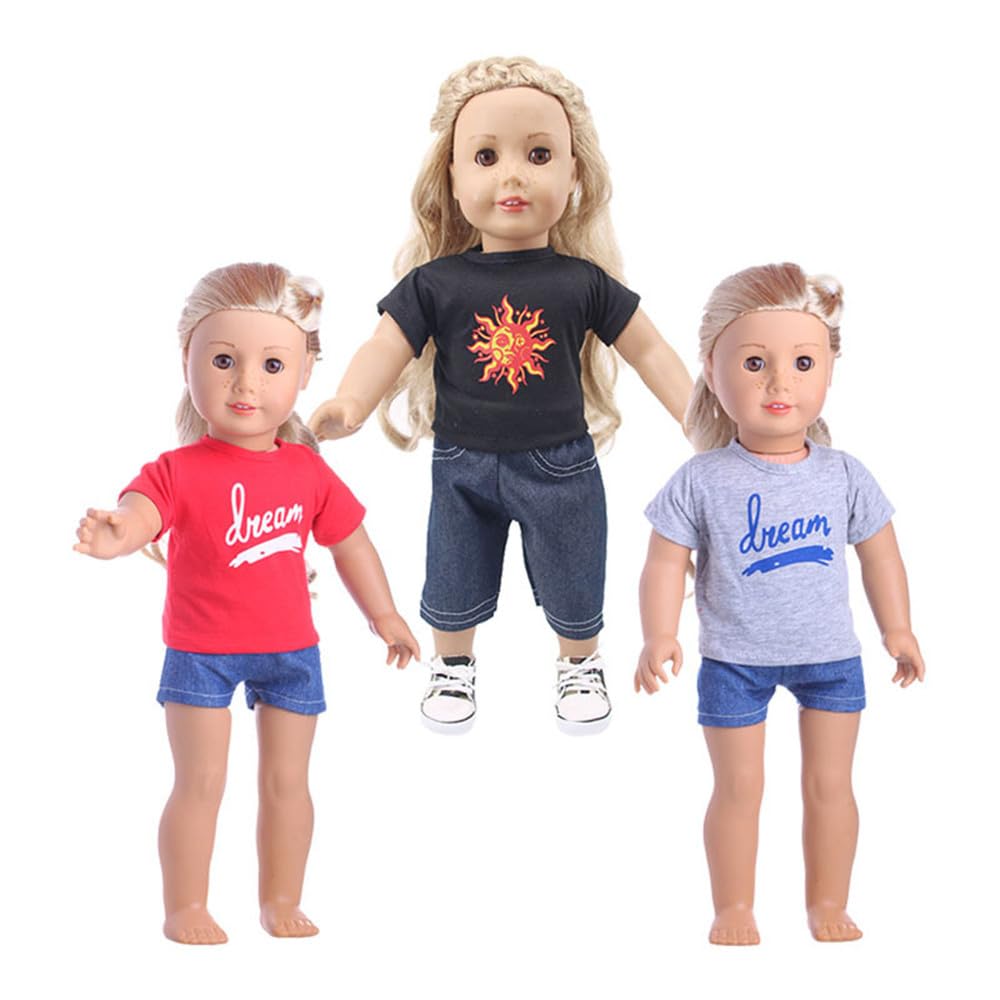 odulu Vêtements de poupée pour poupée américaine de 18 Pouces-Ensemble t- Shirt et Short de Sport-Accessoires pour poupée de 43 à 46cm-Lot de 2 pièces-Bleu odulu Vêtements de poupée pour poupée américaine de 18 Pouces-Ensemble t- Shirt et Short de Sport-Accessoires pour poupée de 43 à 46cm-Lot de 2 pièces-Bleu