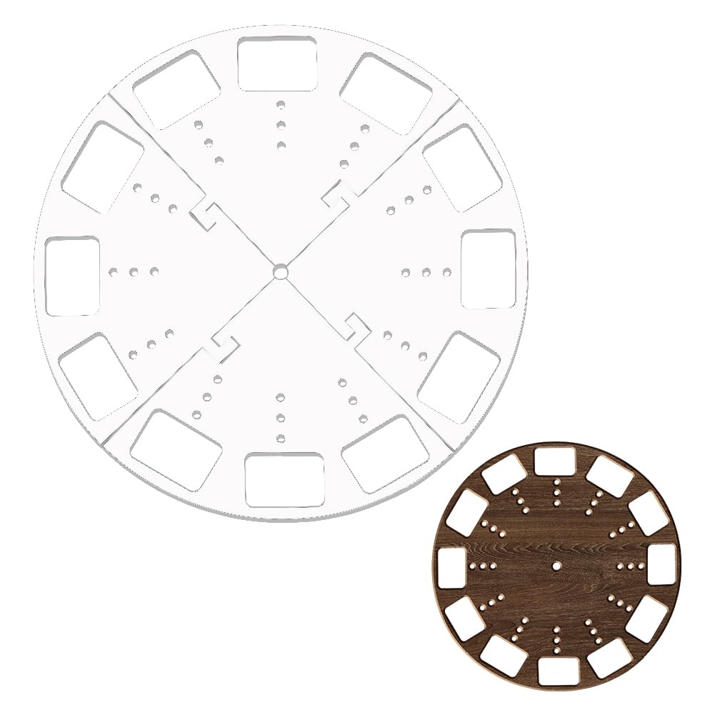 Plantillas de reloj acrílicas BENECREAT de 60 cm para carpintería con laminado protector