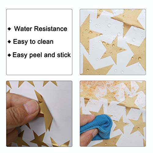 Juego de 39 adhesivos de pared con estrellas doradas miniatura 6