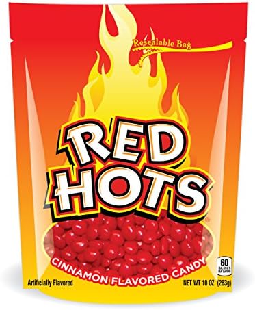 Red Hots Cinnamon Candy, 10 Ounce Bag, Pack of 6