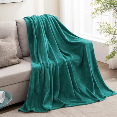 Image of BEDELITE Fleece Blanket Emerald Green Throw Blankets for Couch & Bed, Luxury Plush Cozy Fuzzy Blanket 50x60 inches, Super Soft Warm Lightweight Throw Blanket for Travel Camping