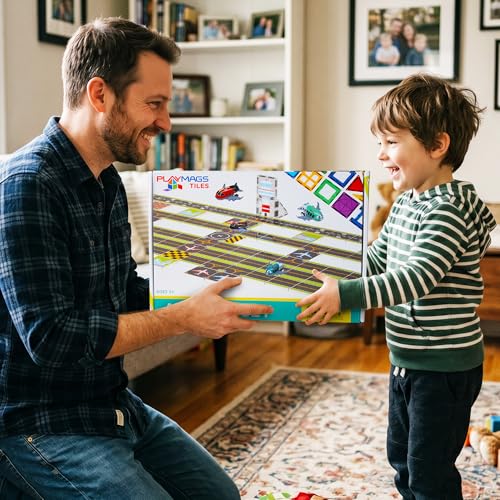 Playmags Airport Set for Kids - 100 Piece Magnetic Building Tiles with 4 Airplanes - Runway Track Playset, Stem Learning Construction Toy - Creative Aviation Set for Boys Girls Toddlers - Ideal Gift - Image 6