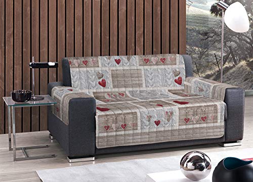 Copriseduta 3 Posti Biancheriaweb RS 100 Grigio, Elasticizzato Mille Righe, Made In Italy, Per Divani Da 145 A 200 Cm, Profondità Max 65 Cm