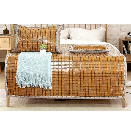 Esterilla Refrescante De Bambú For Dormir, De Doble Capa Plegable, Antideslizante For Cama, Hogar, Escuela, Dormitorio, Sofá, Suelo, Camping(150 * 195cm)
