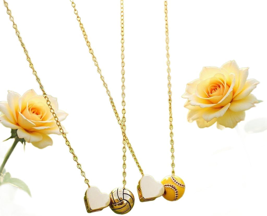 Sports-Themed Necklace Women – Softball, Soccer, Volleyball & Basketball necklaces, Gift for Sports Lovers (16 + 3 Inches) - Image 5