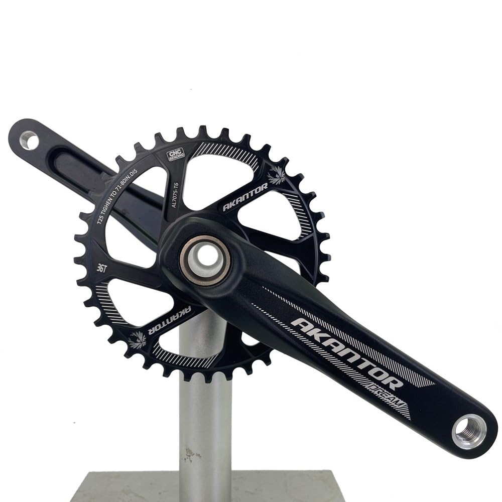 Juego De Bielas Aluminio Brazo De Manivela MTB 170mm Offset 3mm 6mm Plato 32T 34T 36T 38T Bielas Huecos Integrados con Soporte Inferior