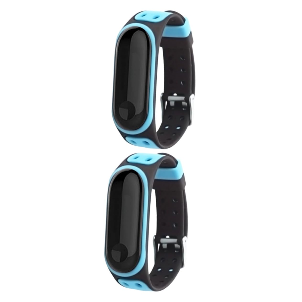 Accesorio unisex para smartwatch y pulsera deportiva doble color azul transpirable de silicona 8