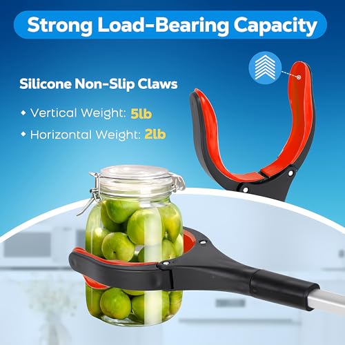 Image of Grabber Reacher Tool - 43 inch Extra Long Foldable Gripper and Reaching Tool - Heavy Duty Pick Up Stick Grabbers for Seniors, Trash, Surgery Recovery Must Haves Gifts (Red-43in)
