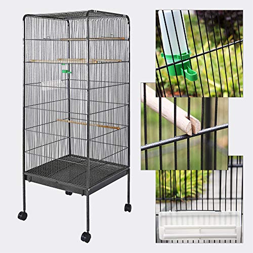 WilTec Jaula pájaros Pajarera XL Casa periquitos Canarios 146x54x54cm Mascotas Animales Aves Loros Cacatúas