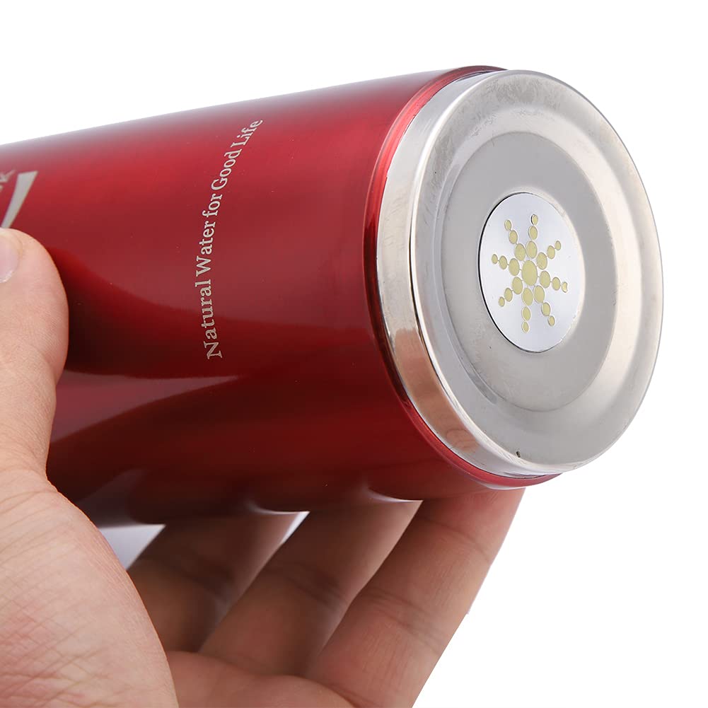 Bouteille alcaline Nano Bouteille d'énergie Acier inoxydable Bouteille d'eau alcaline portable Nano Balance Bio Energy Lonizer Cup Piston (argent) (rouge)