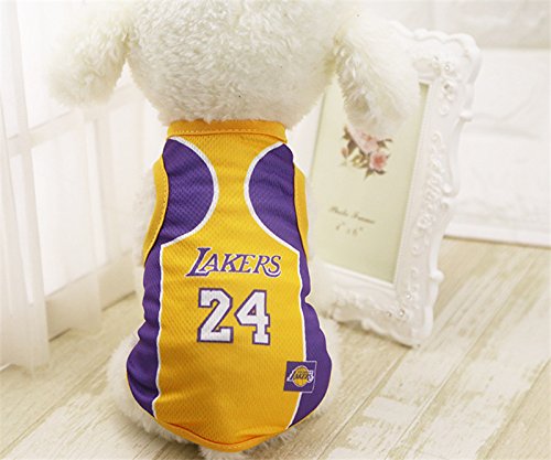 Anytec XS-6XL Small Medium Large Dog Clothes Basketball Uniform Mesh Breathable T-Shirt Dogs Costume Basketball Fans for Pet Dogs Cats (D, M)