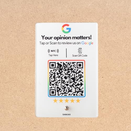 Wooden (White Printed) Review NFC Standee by tinydabba