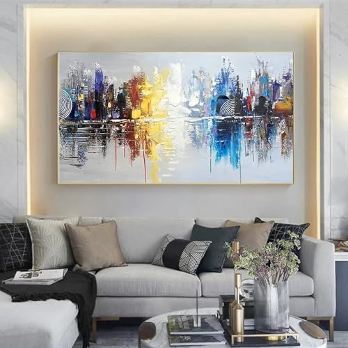 Peinture sur toile abstraite graffiti 30x60cm pour réveiller un mur blanc sans âme
