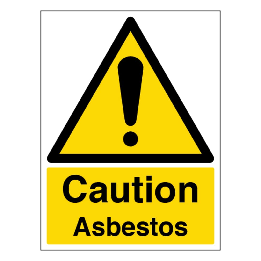 V Safety Caution Asbestos - Portrait 200 x 300mm - 2mm Rigid Plastic Safety Sign
