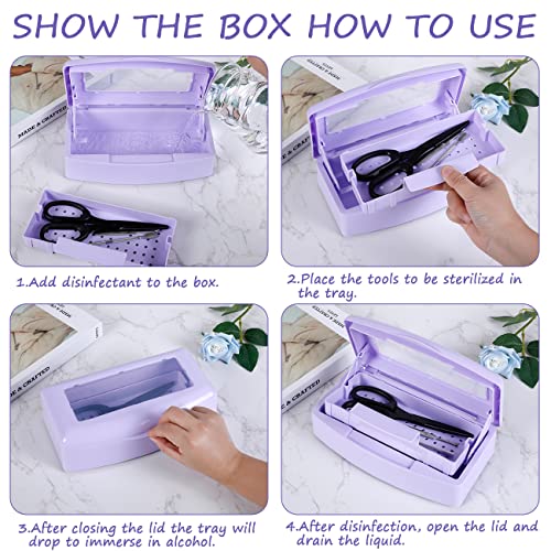 Gusnilo Nail Tool Sterilizer Box Barbicide Disinfectant Jar Plastic Disinfectant Container Suitable For Nail Tools Hair Salons Beauty Centers And Manicure And Nail Equipment(Purple) #TOP5