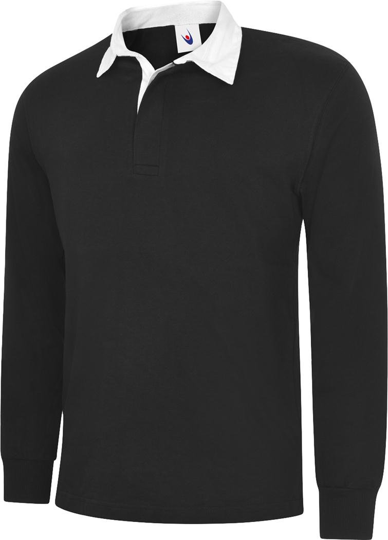 Uneek Uc402 Classic Rugby Shirt Black 3xl