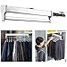 ZHIRCEKE Usuń uchwyt płaszcze, wysuwany na pchanie organizer do przechowywania t-shirtów dżinsowych spodnie szaliki, stal nierdzewna - biały, 55 cm