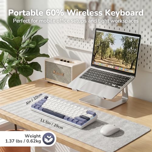 Image of RK ROYAL KLUDGE RK61 Wireless Mechanical Keyboard, 60% Triple Mode BT5.0 /2.4G /USB-C Compact Gaming Keyboard, PBT Keycaps, Pro Software, Hot Swappable Custom Switches