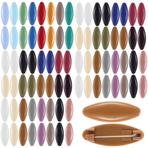 48 Pcs Hijab Pins for Women Plastic Scarf Pins Colorful Hollow Oval Headscarf Pin Decoration Scarf Hijab Pin Locking Cloth Nappy Pins for Women Scarves Clothing Fashion Brooches