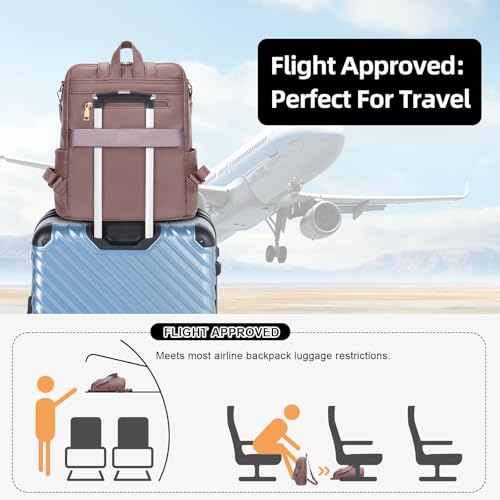 Image of KKXIU Backpack Purse for Women - PU Leather Ladies Backpack for Daily with Anti-Theft Lock Pocket, Small Daypack with Luggage Strap & Water Bottle Pockets (Dark Pink)