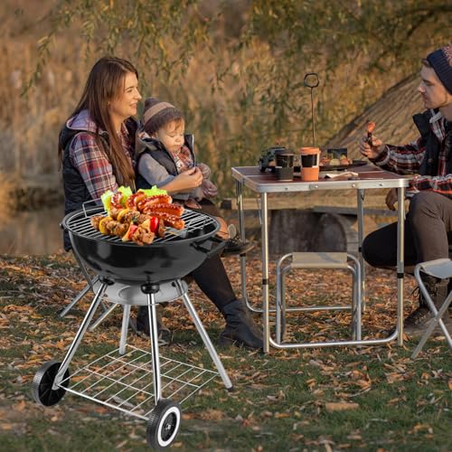 Charcoal Grill: Kettle Charcoal grill with handle, suitable for backyard, outdoor, (18 inches) - Image 3